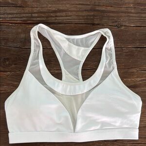 Fabletics White Mesh Sports Bra